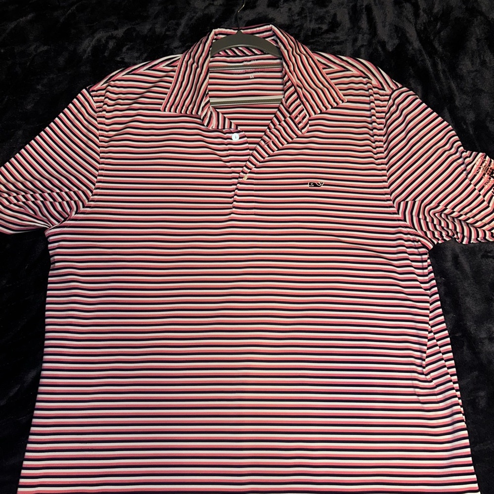 Vineyard Vines Pink and Black Polo Shirt Timeless Design